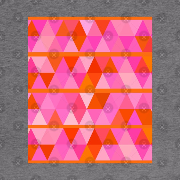 Geometric Bright Orange and Hot Pink Pattern by OneThreeSix